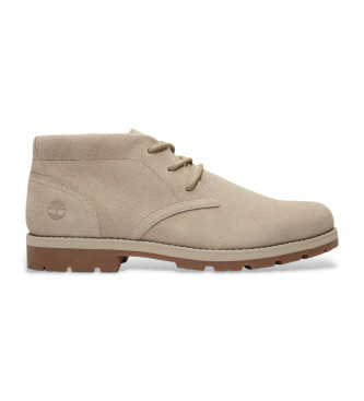 Timberland Botas Britton Square bege de cano mdio em pele com atacadores