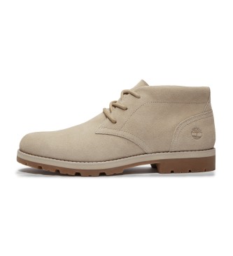 Timberland Botas Britton Square bege de cano mdio em pele com atacadores