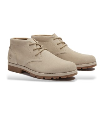 Timberland Botas de piel de caa media con cordones Britton Square beige