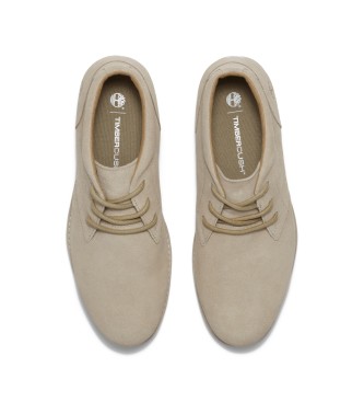 Timberland Britton Square beige leren veterlaarzen voor middenkalf