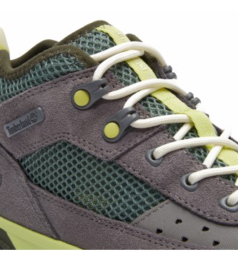 Timberland Szare skórzane sznurowane buty sportowe GreenStride Motion z niską cholewką