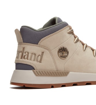 Timberland Sprint Trekker beige mid-top leren sportschoenen met vetersluiting