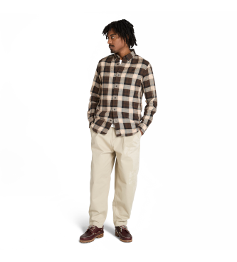 Timberland Brązowa koszula flanelowa w kratę
