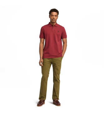 Timberland Millers River piqu poloshirt met korte mouwen rood