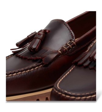 Timberland Burgundy Authentic Kiltie Leather Loafers