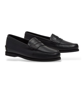 Timberland Mocassini in Pelle classici stile nautico nero