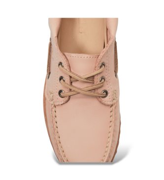 Timberland Authentic pink leather boat shoes