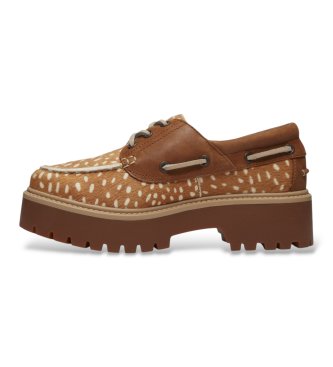 Timberland Brown Stone Street leather boat shoes