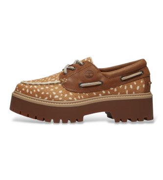 Timberland Brown Stone Street leather boat shoes