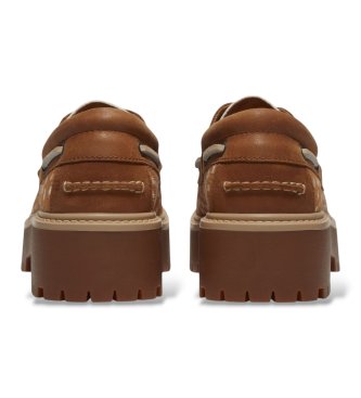 Timberland Brown Stone Street leather boat shoes