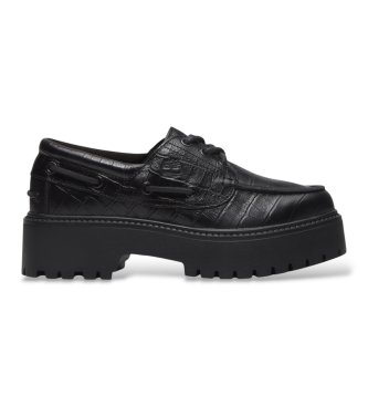 Timberland Stone Street black leather boat shoes