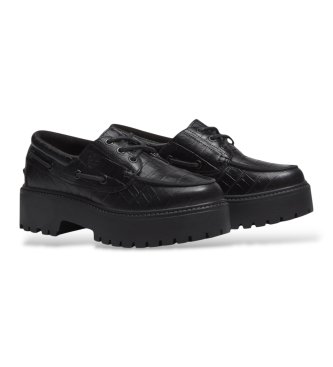 Timberland Stone Street black leather boat shoes