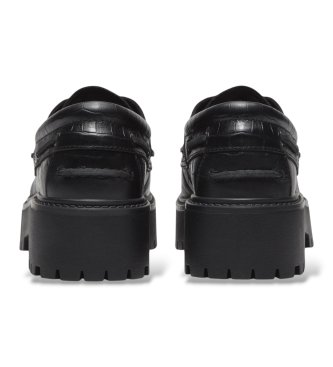 Timberland Stone Street black leather boat shoes