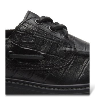 Timberland Stone Street black leather boat shoes