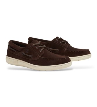 Timberland Dark brown Portofino Pier Leather Boat Shoes