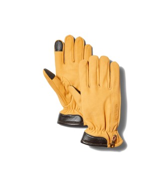 Timberland Guantes de cuero compatibles con pantallas tctiles Winter Hill amarillo