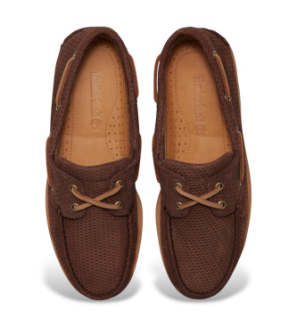 Timberland Classiche scarpe da barca in pelle con due occhielli, colore marrone Lake House