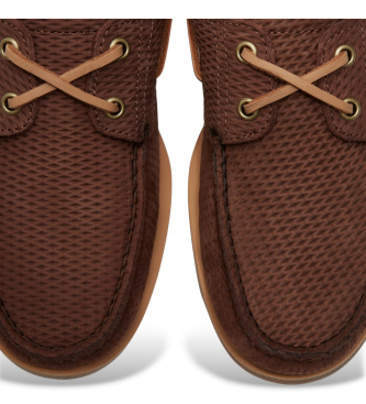 Timberland Classiche scarpe da barca in pelle con due occhielli, colore marrone Lake House