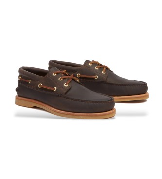 Timberland Scarpe da barca in pelle marrone lavorate a mano