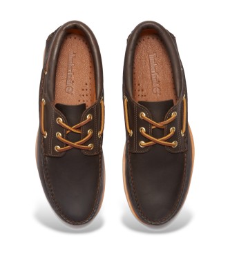Timberland Scarpe da barca in pelle marrone lavorate a mano