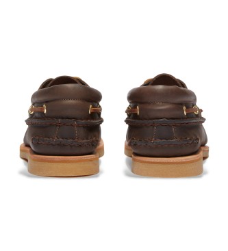 Timberland Scarpe da barca in pelle marrone lavorate a mano