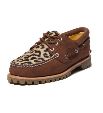 Timberland Noreen rjavi usnjeni mokasini, živalski tisk