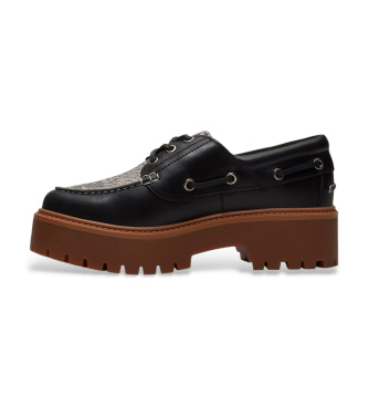 Timberland Stone Street leather boat shoes black