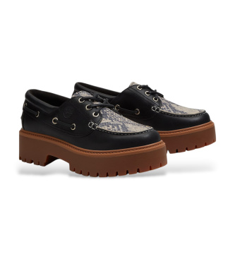 Timberland Stone Street leather boat shoes black