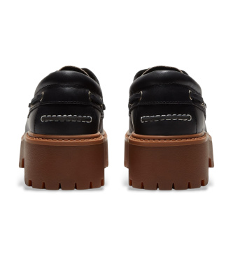 Timberland Stone Street leather boat shoes black