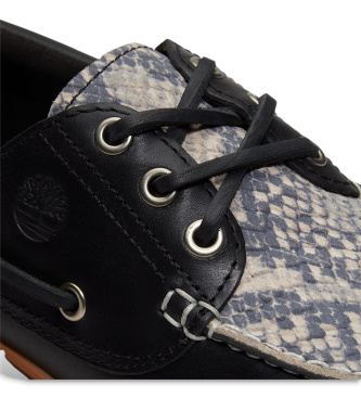 Timberland Stone Street leather boat shoes black
