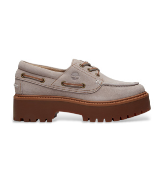 Timberland Stone Street taupe leather boat shoes