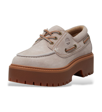 Timberland Stone Street taupe leather boat shoes