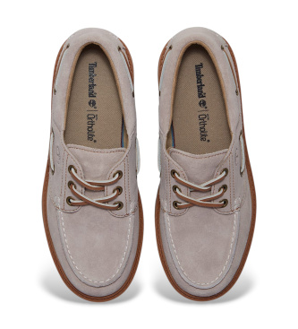 Timberland Stone Street taupe leather boat shoes