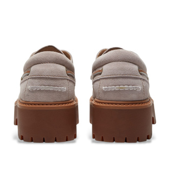 Timberland Stone Street taupe leather boat shoes