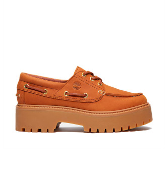 Timberland Sapatos de barco em pele castanha Stone Street