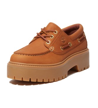 Timberland Sapatos de barco em pele castanha Stone Street