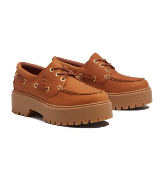Timberland Sapatos de barco em pele castanha Stone Street