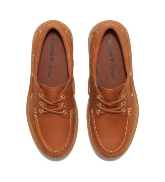 Timberland Sapatos de barco em pele castanha Stone Street