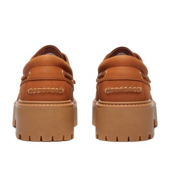 Timberland Sapatos de barco em pele castanha Stone Street