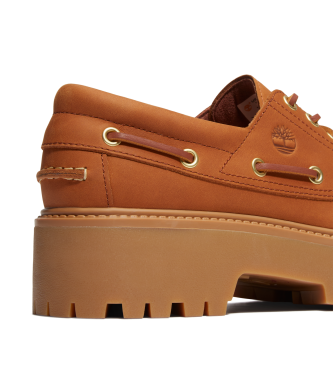 Timberland Sapatos de barco em pele castanha Stone Street