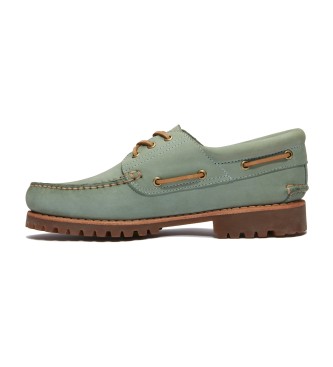 Timberland Avtentični usnjeni čevlji za čoln zelene barve