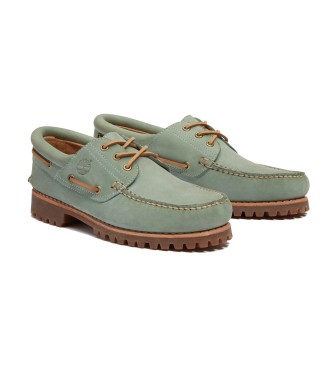 Timberland Avtentični usnjeni čevlji za čoln zelene barve