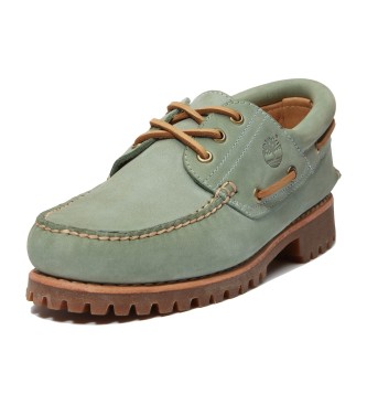 Timberland Avtentični usnjeni čevlji za čoln zelene barve