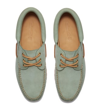 Timberland Avtentični usnjeni čevlji za čoln zelene barve