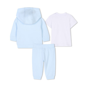 Timberland Hooded cardigan, T-shirt and trousers set light blue, white