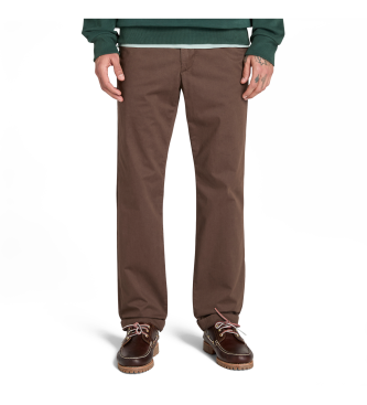 Timberland Ravne hlače chino Claremont rjave barve