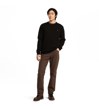 Timberland Phillips Brook Cable Crew Neck Pullover Schwarz/Pavement schwarz