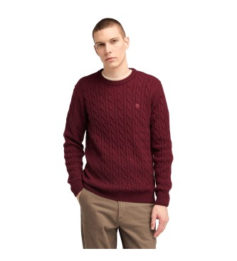 Timberland Phillips Brook maroon ribbed crew neck knit pullover