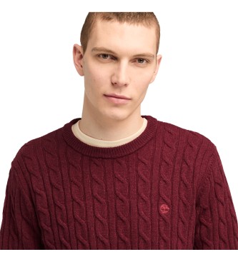 Timberland Phillips Brook maroon ribbed crew neck knit pullover