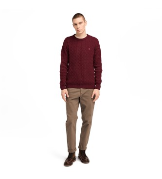 Timberland Phillips Brook maroon ribbed crew neck knit pullover